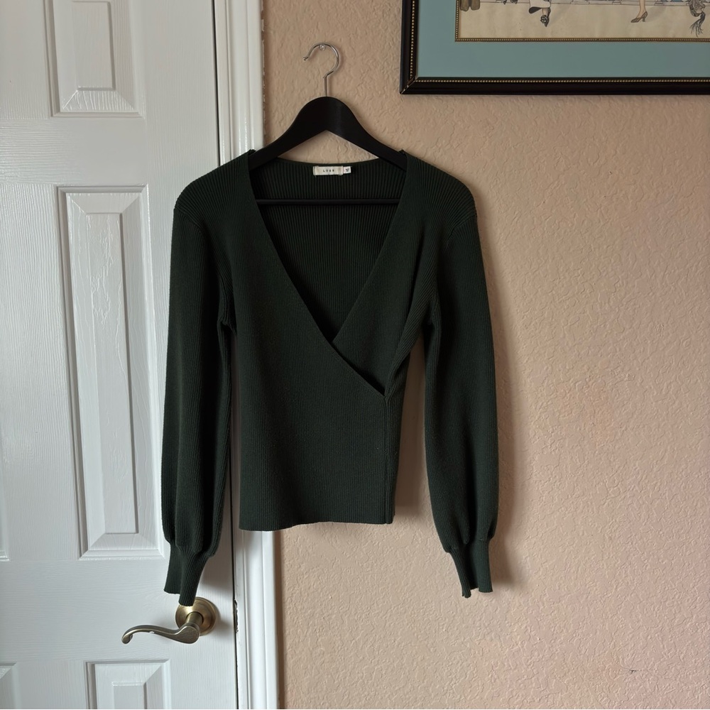 Anthropologie Inspired Emerald Green Ribbed Sweater